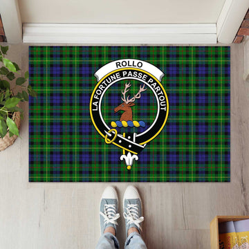Rollo Tartan Rubber Doormat with Family Crest