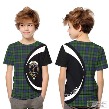 Rollo Tartan Kid T-Shirt with Family Crest Circle Style Youth XL Size14 - Tartan Vibes Clothing