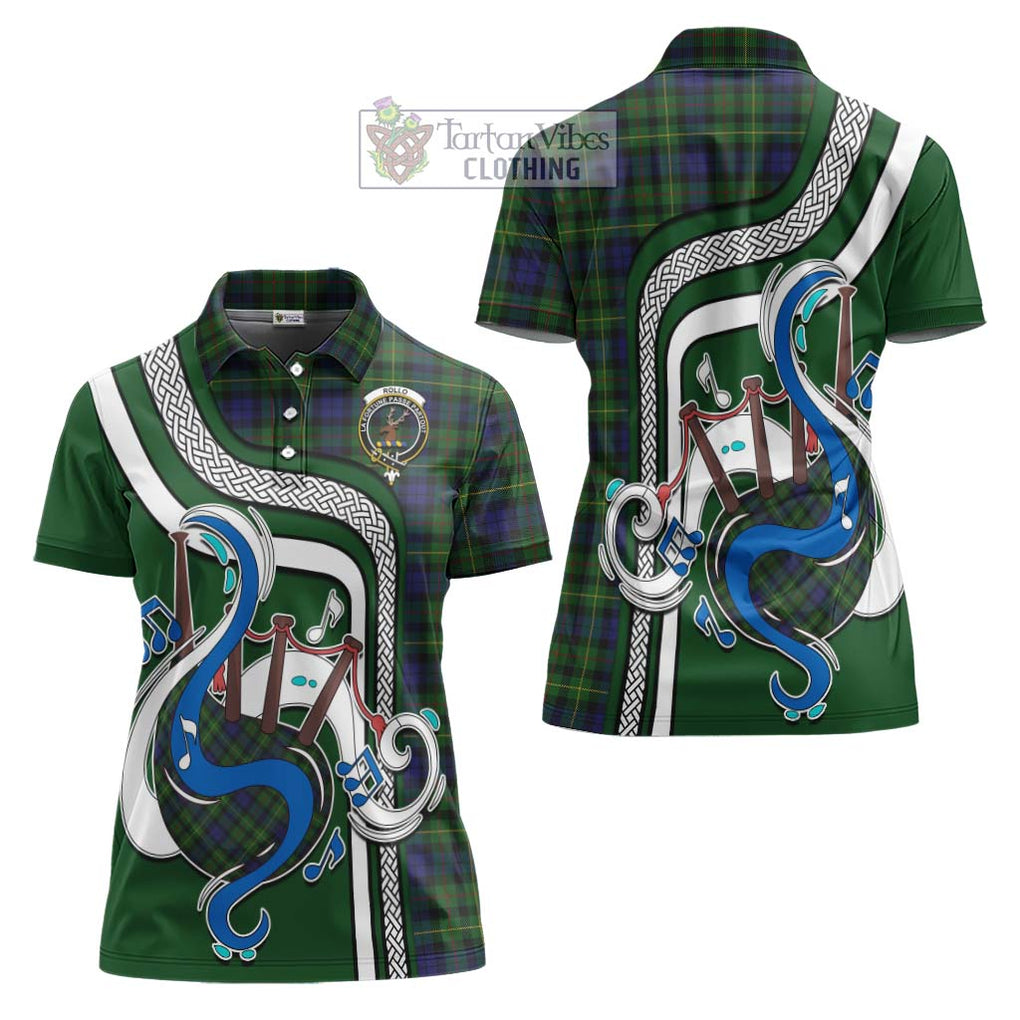 Rollo Tartan Women's Polo Shirt with Epic Bagpipe Style Women - Tartanvibesclothing Shop