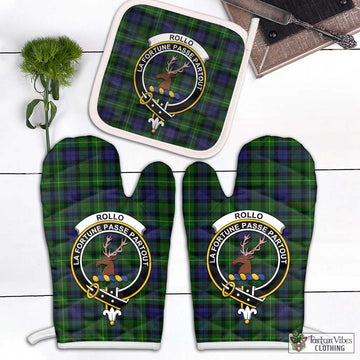 Rollo Tartan Combo Oven Mitt & Pot-Holder with Family Crest Combo 1 Oven Mitt & 1 Pot-Holder White - Tartan Vibes Clothing