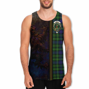 Rollo Tartan Family Crest Men's Tank Top Alba Gu Brath Be Brave Lion Ancient Style