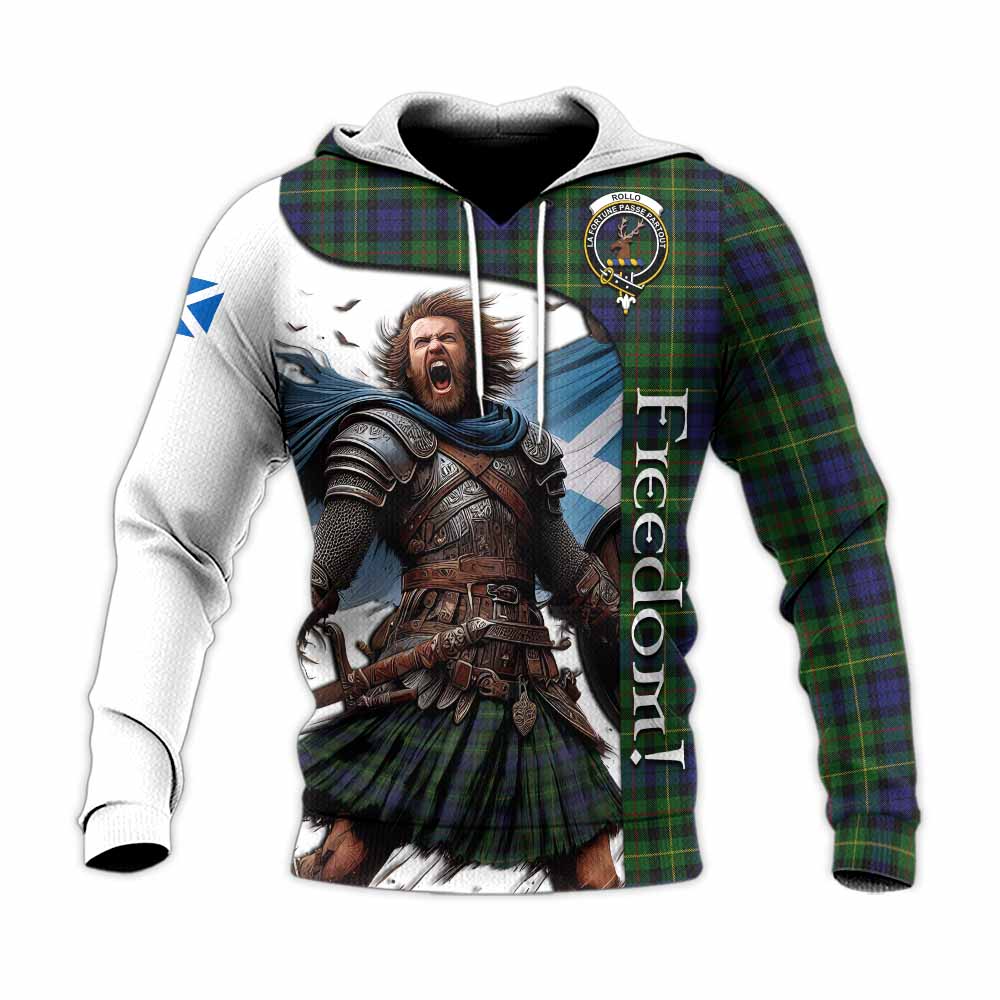 Tartan Vibes Clothing Rollo Crest Tartan Knitted Hoodie Inspired by the Freedom of Scottish Warrior
