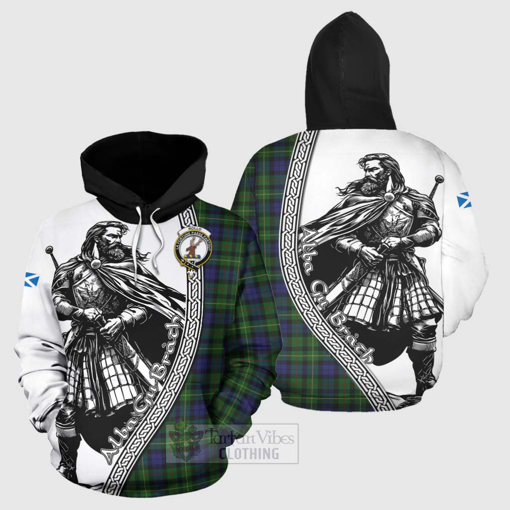 Tartan Vibes Clothing Rollo Tartan Clan Crest Hoodie with Highlander Warrior Celtic Style