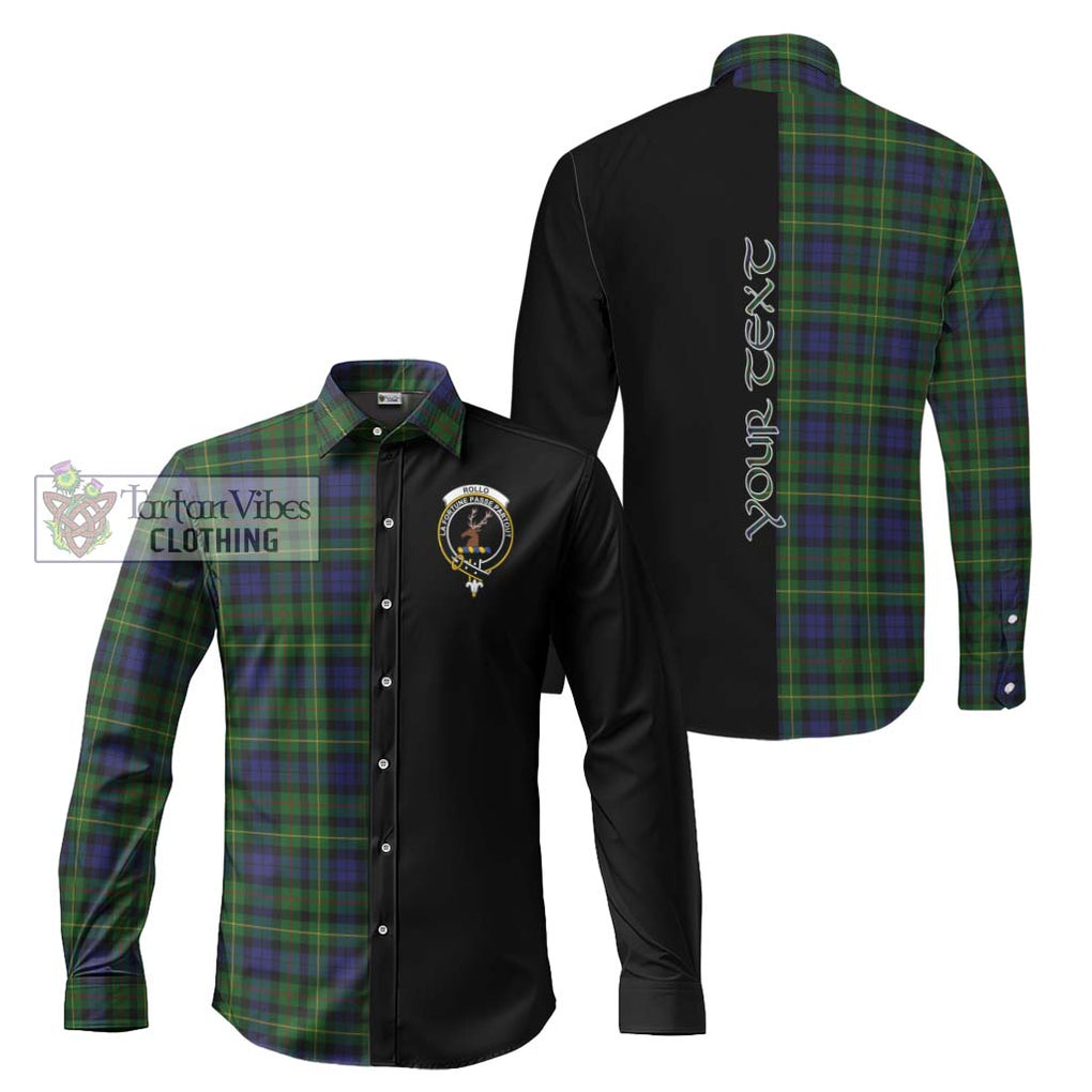 Rollo Tartan Long Sleeve Button Shirt with Family Crest and Half Of Me Style Men's Shirt S - Tartanvibesclothing Shop