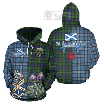 Rollo Tartan Hoodie Happy St. Andrew's Day Half Tartan Style