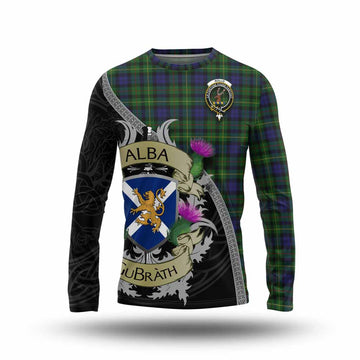 Rollo Tartan Family Crest Long Sleeve T-Shirt Lion Rampant Royal Thistle Shield Celtic Inspired