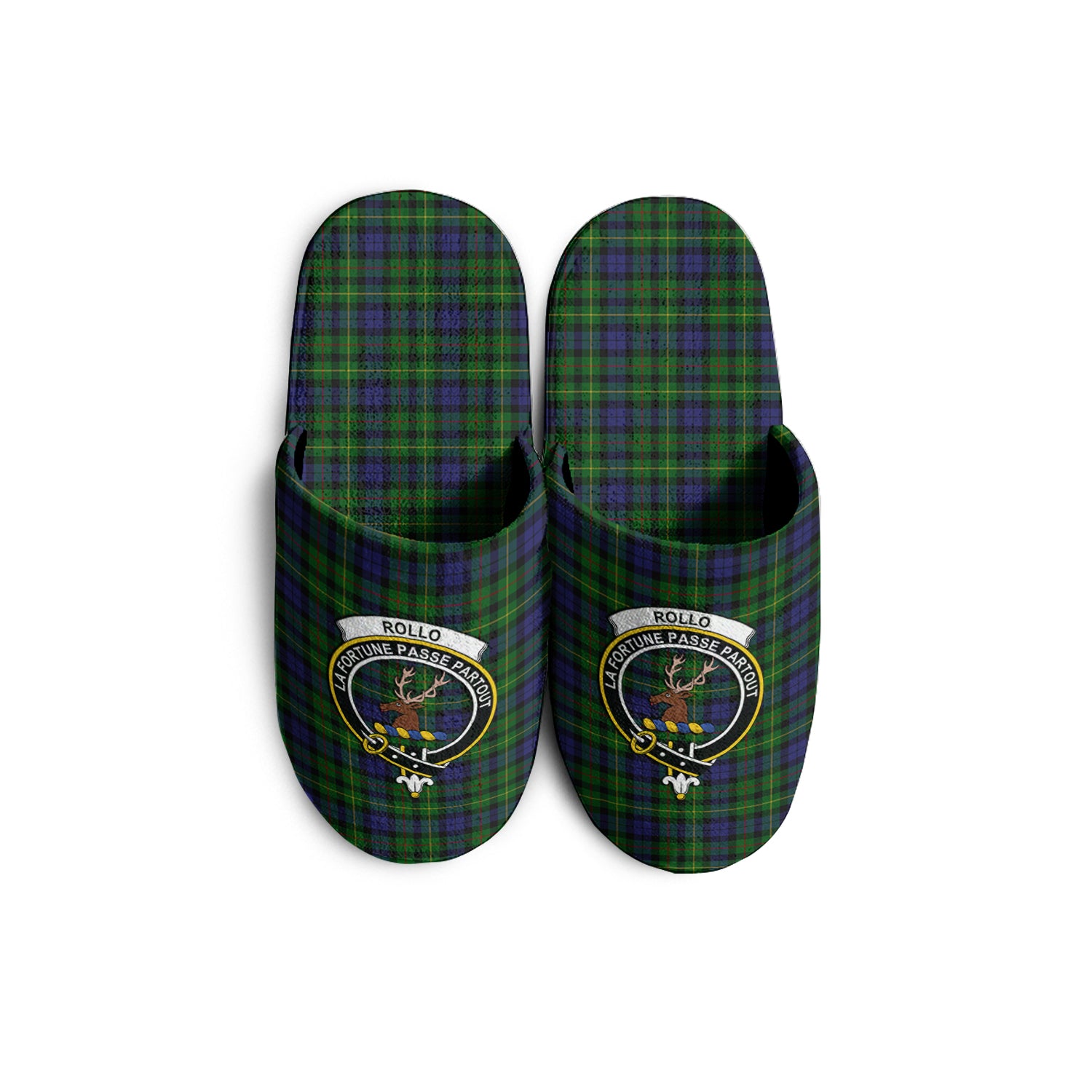 Rollo Tartan Home Slippers with Family Crest - Tartanvibesclothing Shop