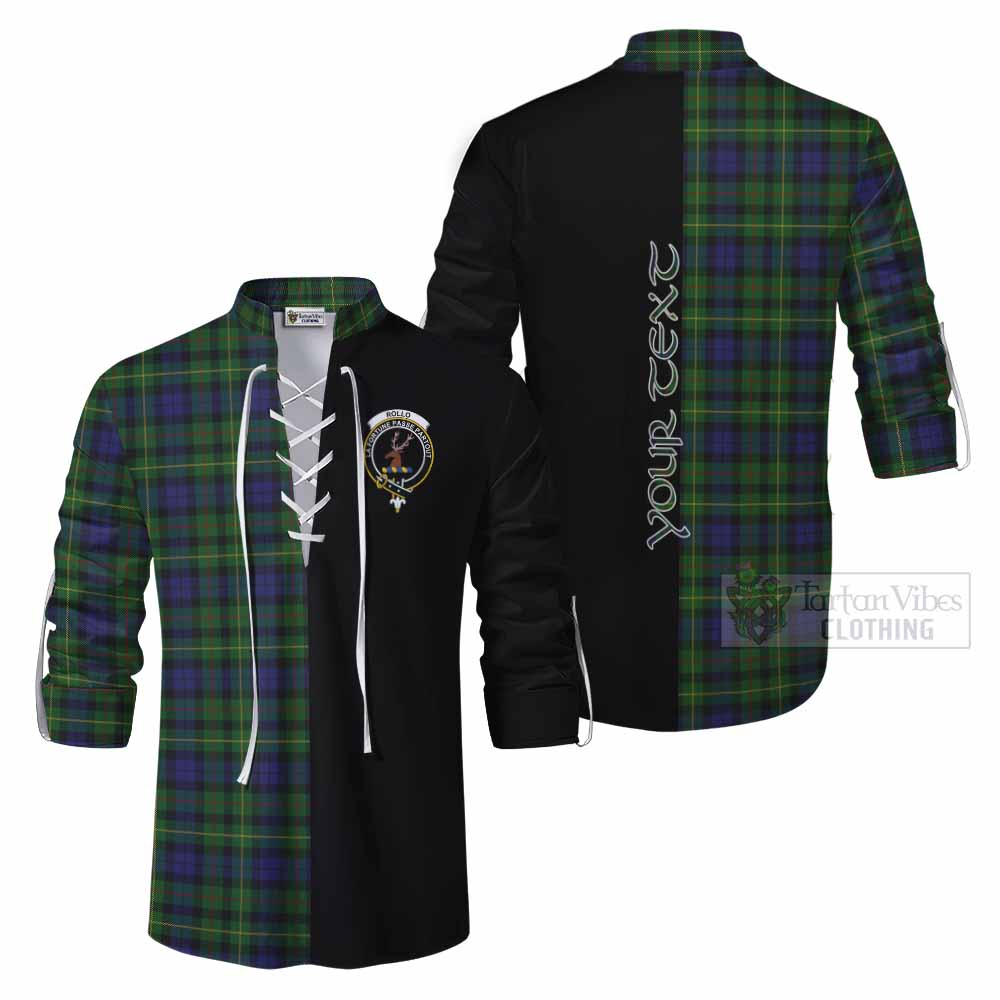 Tartan Vibes Clothing Rollo Tartan Ghillie Kilt Shirt with Family Crest and Half Of Me Style