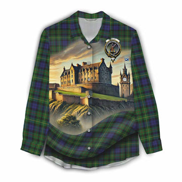 Tartan Vibes Clothing Rollo Tartan Family Crest Women's Casual Shirt with Scottish Ancient Castle Style