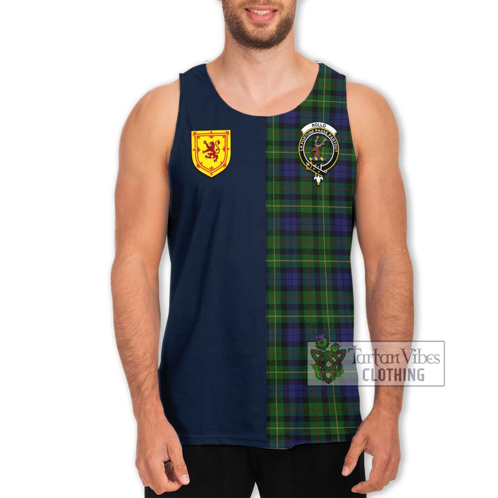 Tartan Vibes Clothing Rollo Tartan Men's Tank Top with Scottish Lion Royal Arm Half Style