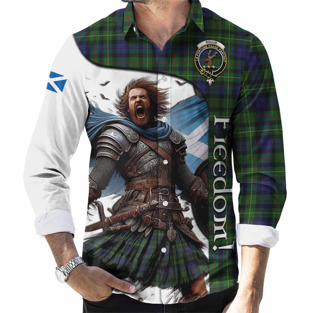Tartan Vibes Clothing Rollo Crest Tartan Long Sleeve Button Shirt Inspired by the Freedom of Scottish Warrior