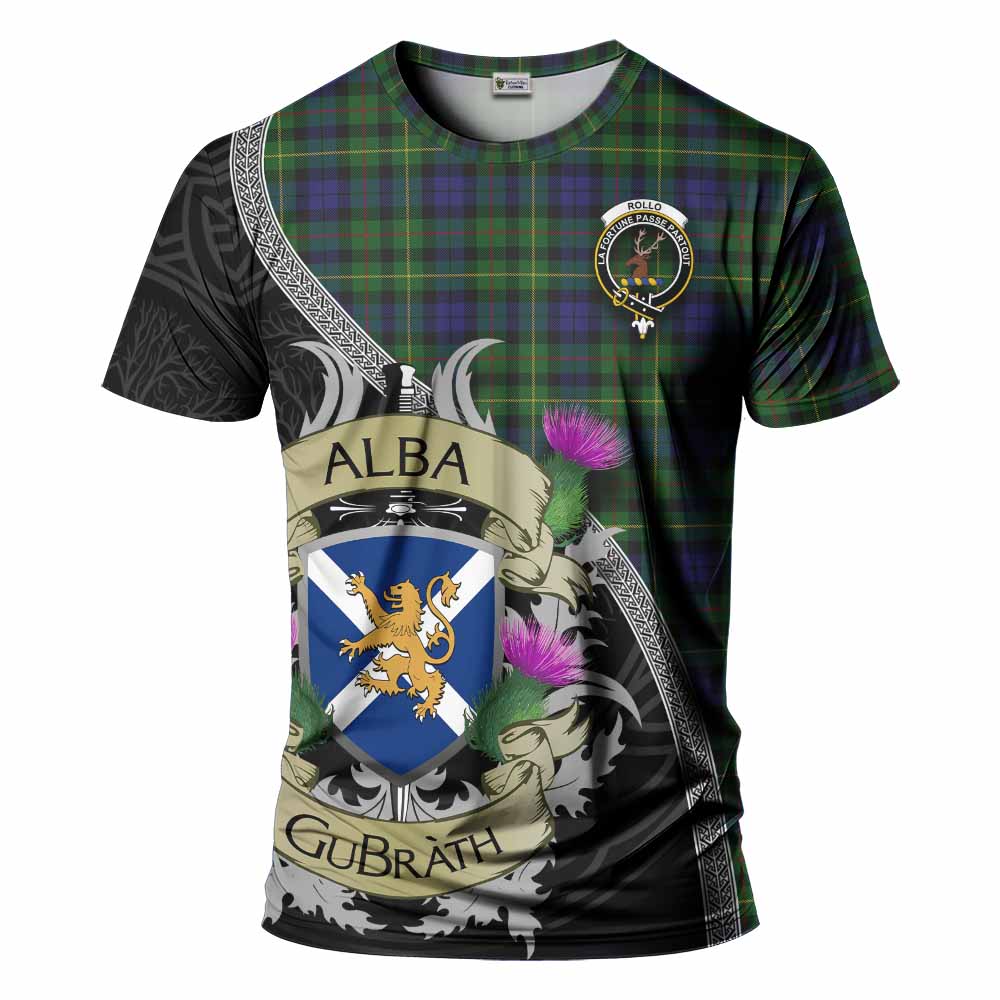 Tartan Vibes Clothing Rollo Tartan Family Crest T-Shirt Lion Rampant Royal Thistle Shield Celtic Inspired