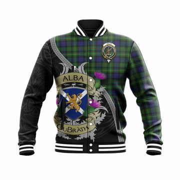 Rollo Tartan Family Crest Baseball Jacket Lion Rampant Royal Thistle Shield Celtic Inspired