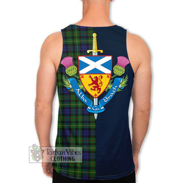 Tartan Vibes Clothing Rollo Tartan Men's Tank Top with Scottish Lion Royal Arm Half Style