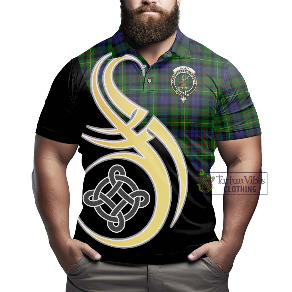 Rollo Tartan Polo Shirt with Family Crest and Celtic Symbol Style - Tartan Vibes Clothing