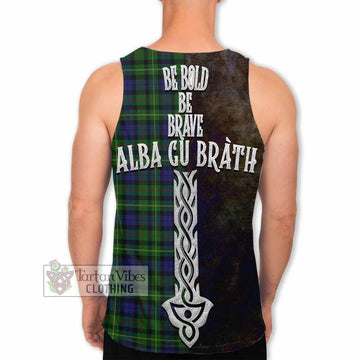 Rollo Tartan Family Crest Men's Tank Top Alba Gu Brath Be Brave Lion Ancient Style