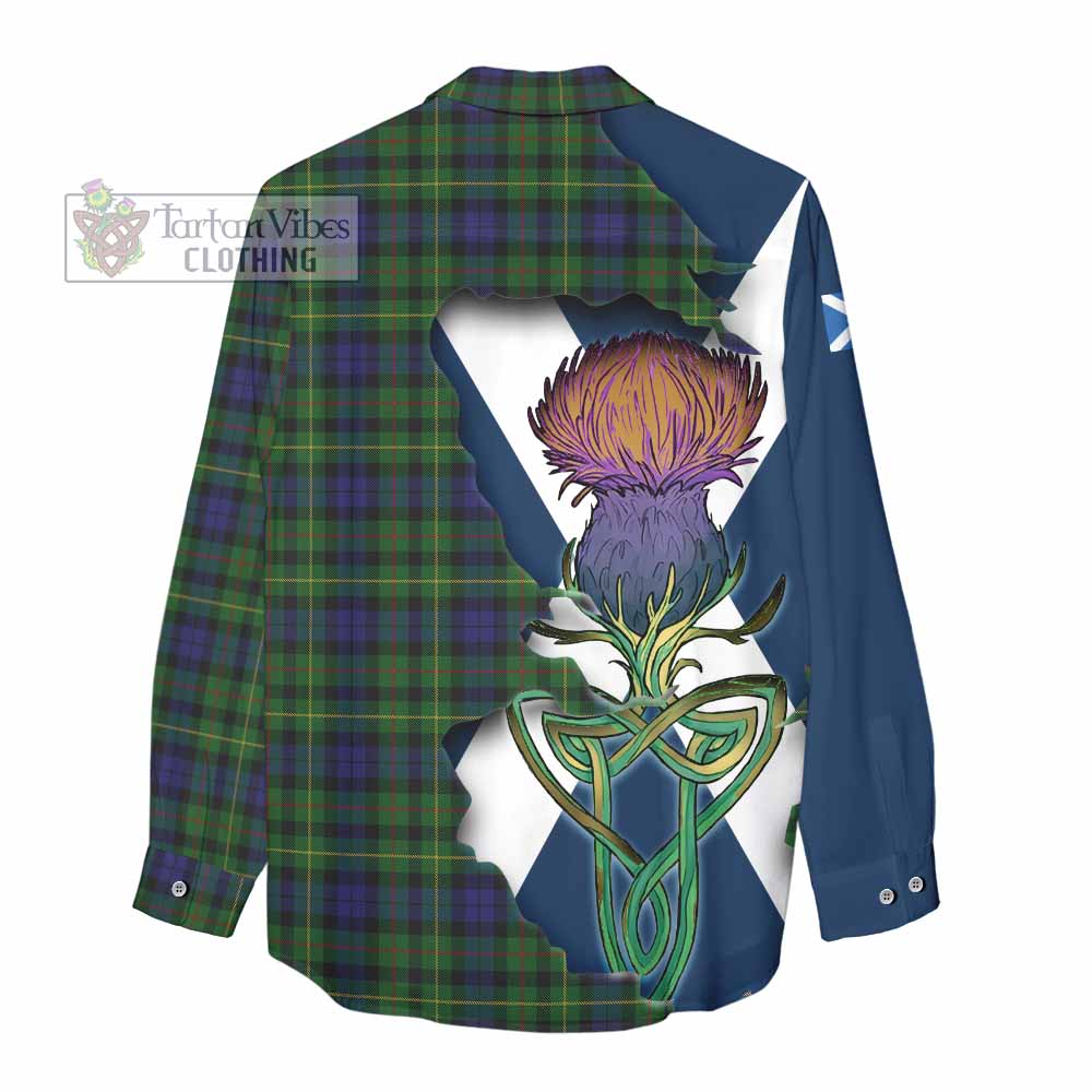 Tartan Vibes Clothing Rollo Tartan Family Crest Women's Casual Shirt Scottish Thistle Celtic Inspired