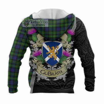Rollo Tartan Family Crest Knitted Hoodie Lion Rampant Royal Thistle Shield Celtic Inspired