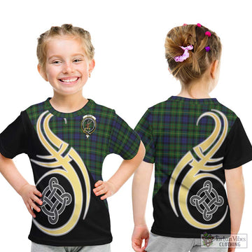 Rollo Tartan Kid T-Shirt with Family Crest and Celtic Symbol Style - Tartan Vibes Clothing