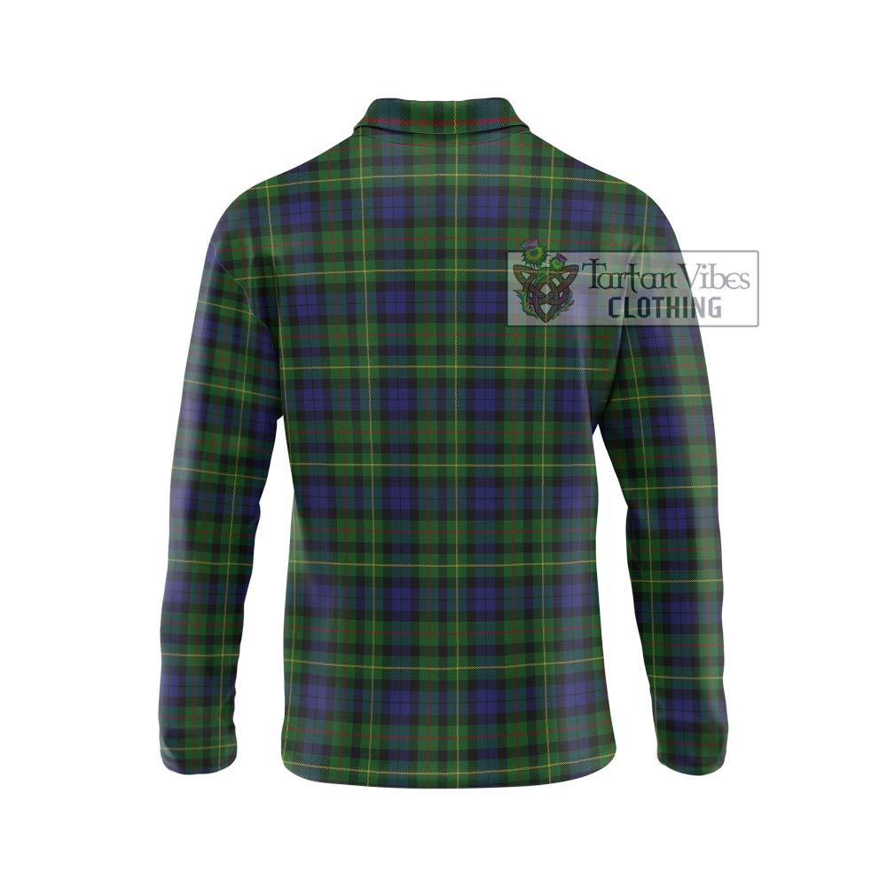 Rollo Tartan Long Sleeve Polo Shirt with Family Crest DNA In Me Style - Tartanvibesclothing Shop