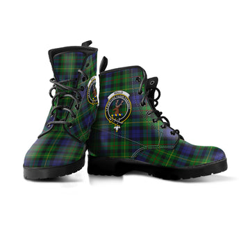 Rollo Tartan Leather Boots with Family Crest