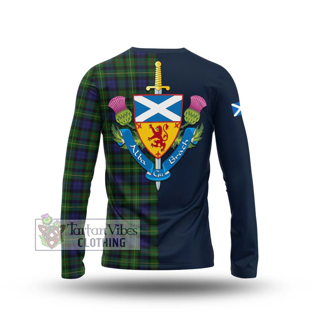 Tartan Vibes Clothing Rollo Tartan Long Sleeve T-Shirt with Scottish Lion Royal Arm Half Style
