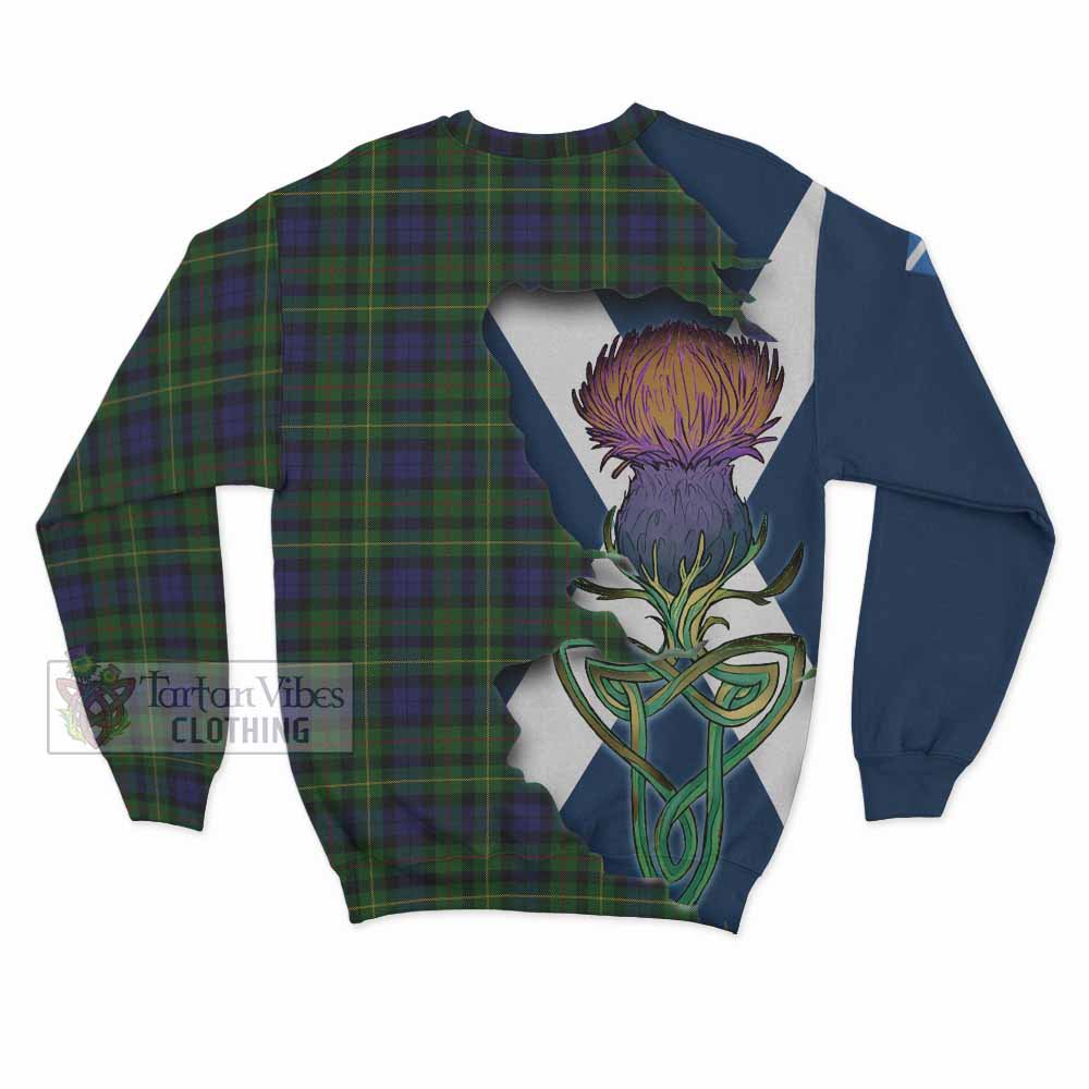 Tartan Vibes Clothing Rollo Tartan Family Crest Sweatshirt Scottish Thistle Celtic Inspired