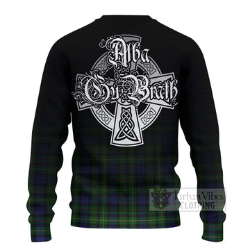 Tartan Vibes Clothing Rollo Tartan Knitted Sweater Featuring Alba Gu Brath Family Crest Celtic Inspired