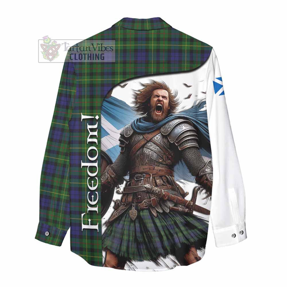 Tartan Vibes Clothing Rollo Crest Tartan Women's Casual Shirt Inspired by the Freedom of Scottish Warrior