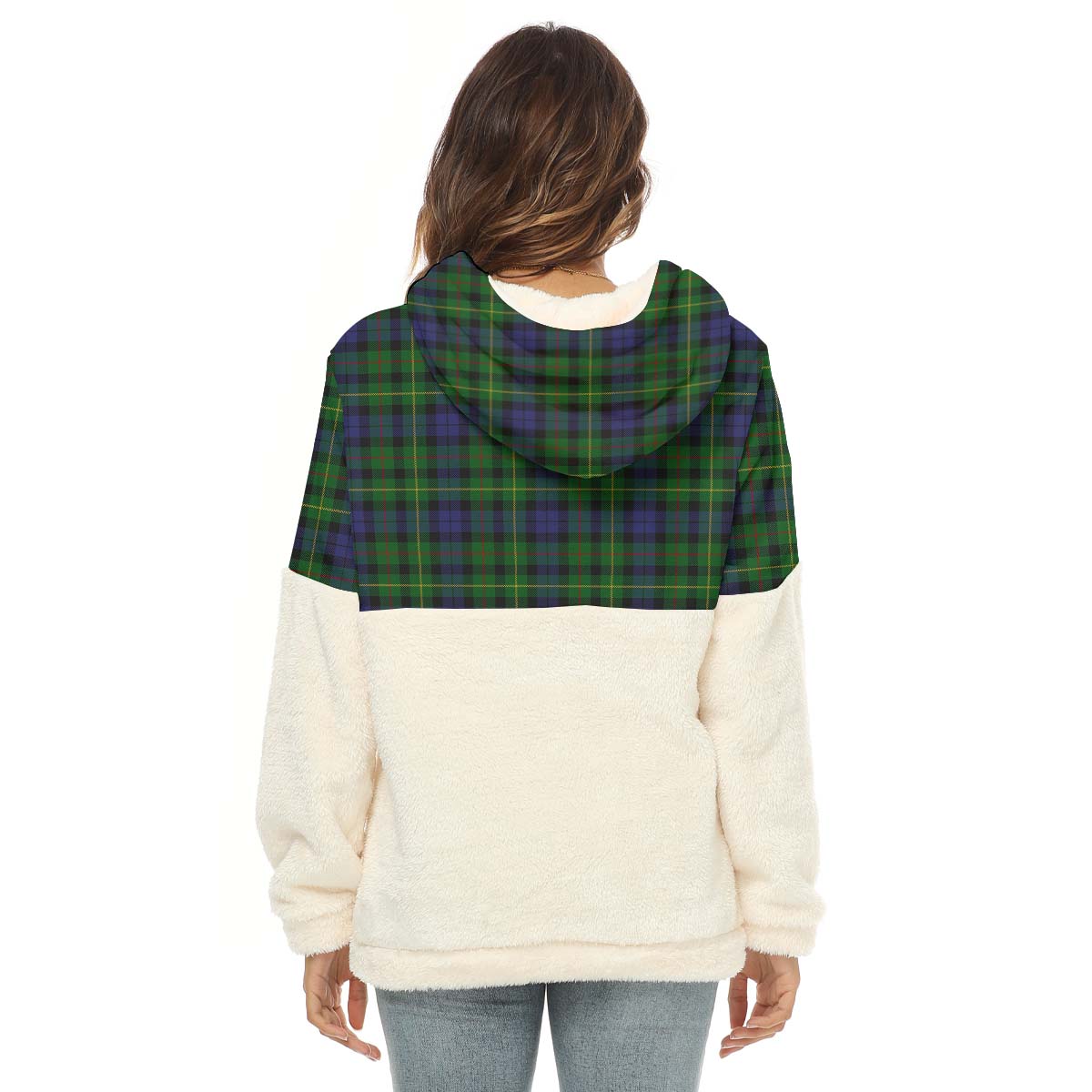Rollo Tartan Women's Borg Fleece Hoodie With Half Zip - Tartan Vibes Clothing