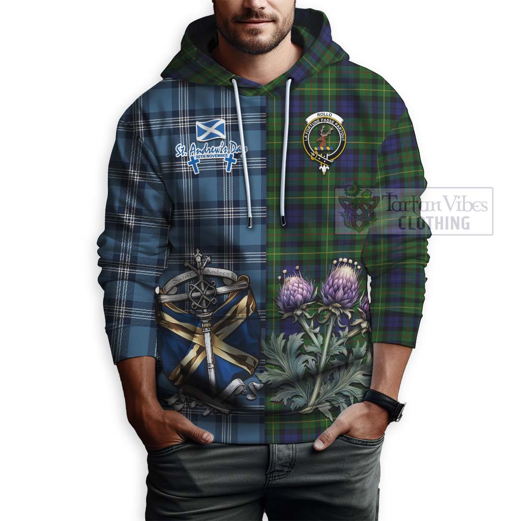 Tartan Vibes Clothing Rollo Tartan Hoodie Happy St. Andrew's Day Half Tartan Style
