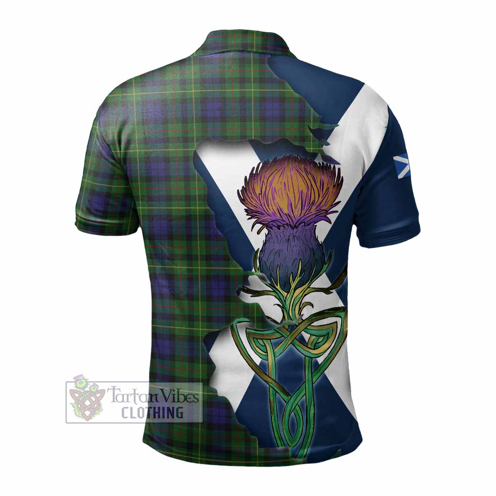 Tartan Vibes Clothing Rollo Tartan Family Crest Polo Shirt Scottish Thistle Celtic Inspired