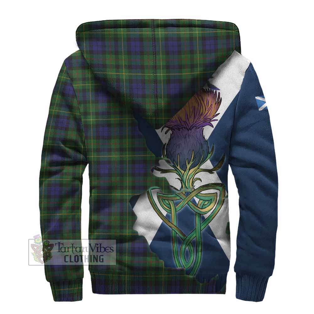 Tartan Vibes Clothing Rollo Tartan Family Crest Sherpa Hoodie Scottish Thistle Celtic Inspired