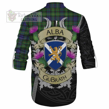 Rollo Tartan Family Crest Ghillie Kilt Shirt Lion Rampant Royal Thistle Shield Celtic Inspired