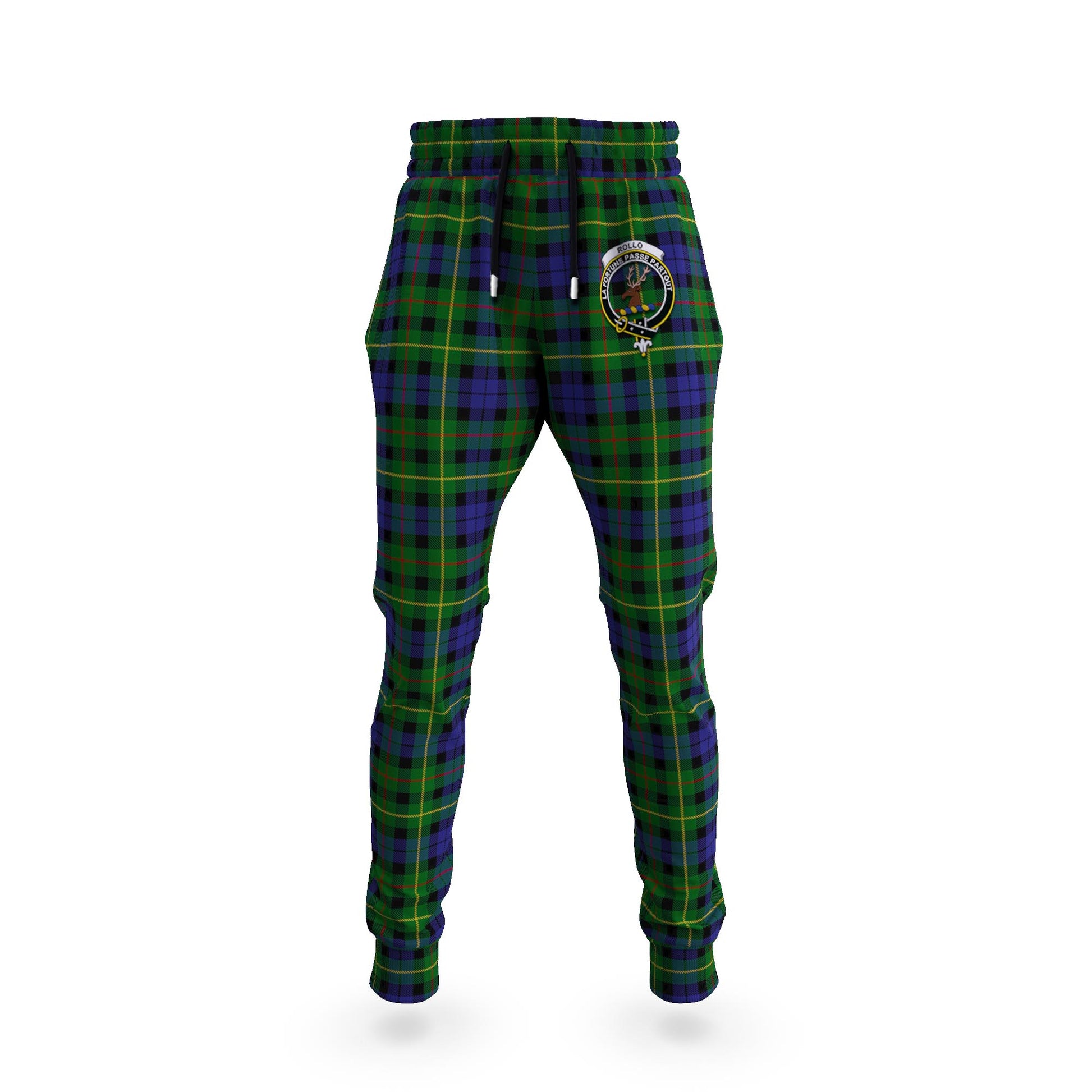 Rollo Tartan Joggers Pants with Family Crest 5XL - Tartan Vibes Clothing
