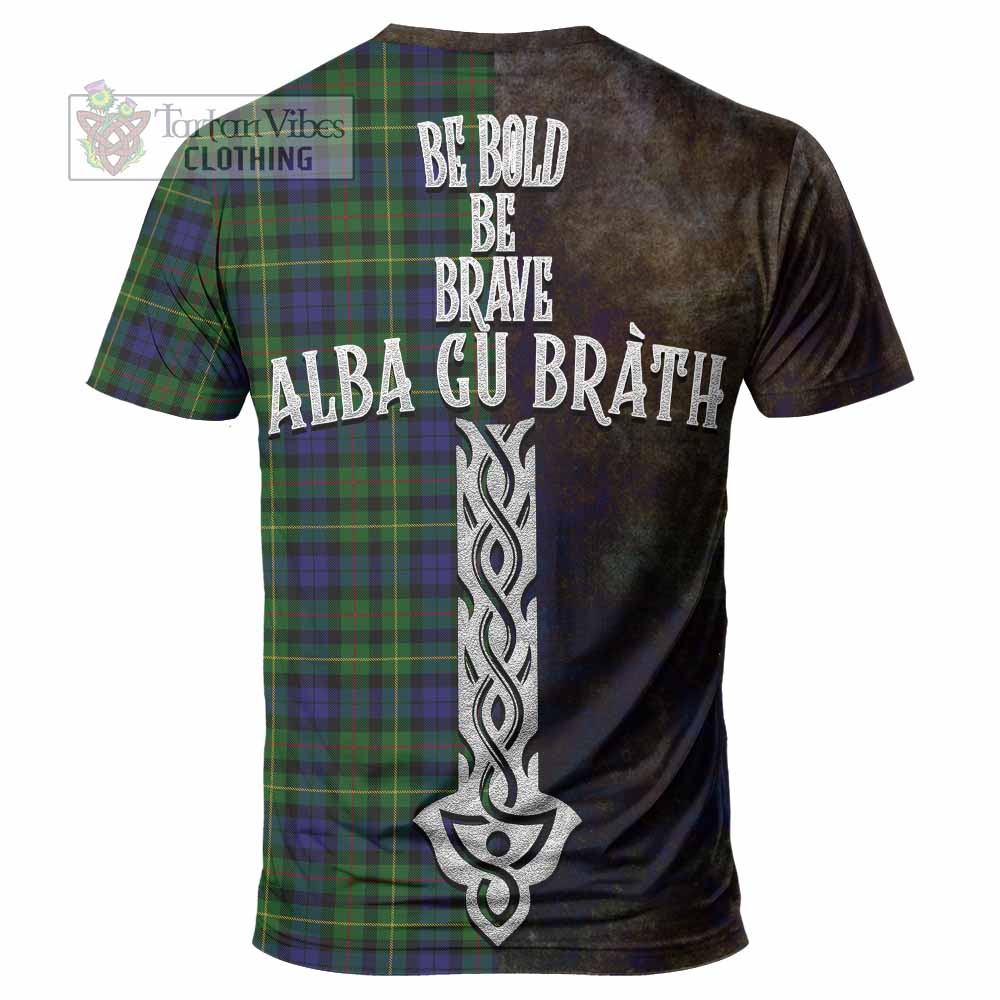 Tartan Vibes Clothing Rollo Tartan Family Crest T-Shirt Alba Gu Brath Be Brave Lion Ancient Style