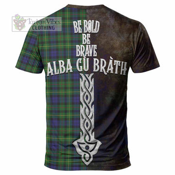 Tartan Vibes Clothing Rollo Tartan Family Crest T-Shirt Alba Gu Brath Be Brave Lion Ancient Style
