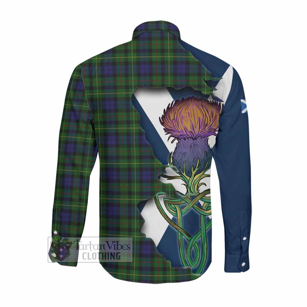 Tartan Vibes Clothing Rollo Tartan Family Crest Long Sleeve Button Shirt Scottish Thistle Celtic Inspired