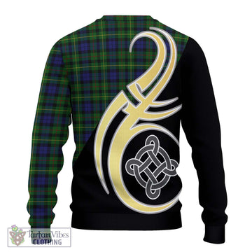 Rollo Tartan Knitted Sweater with Family Crest and Celtic Symbol Style - Tartan Vibes Clothing