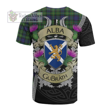 Rollo Tartan Family Crest Cotton T-shirt Lion Rampant Royal Thistle Shield Celtic Inspired
