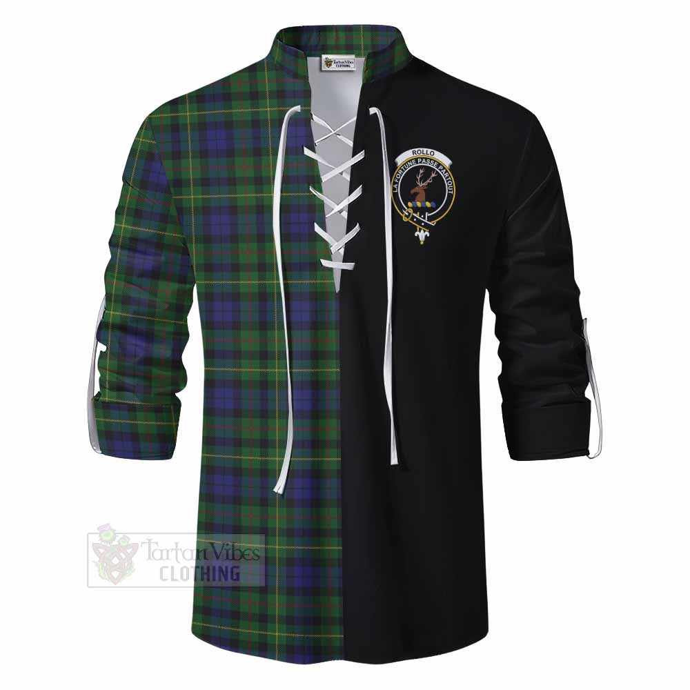 Tartan Vibes Clothing Rollo Tartan Ghillie Kilt Shirt with Family Crest and Half Of Me Style