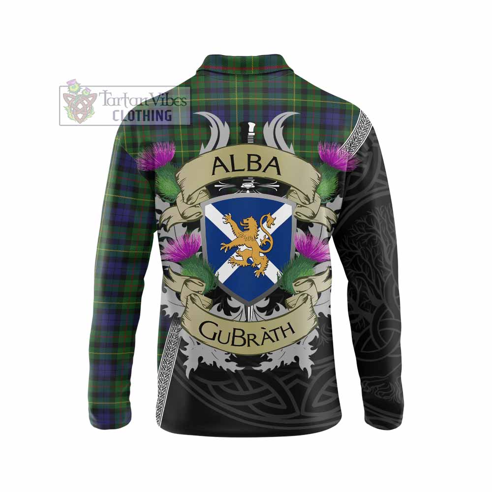 Tartan Vibes Clothing Rollo Tartan Family Crest Long Sleeve Polo Shirt Lion Rampant Royal Thistle Shield Celtic Inspired