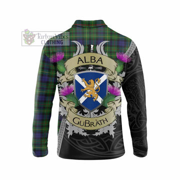 Tartan Vibes Clothing Rollo Tartan Family Crest Long Sleeve Polo Shirt Lion Rampant Royal Thistle Shield Celtic Inspired
