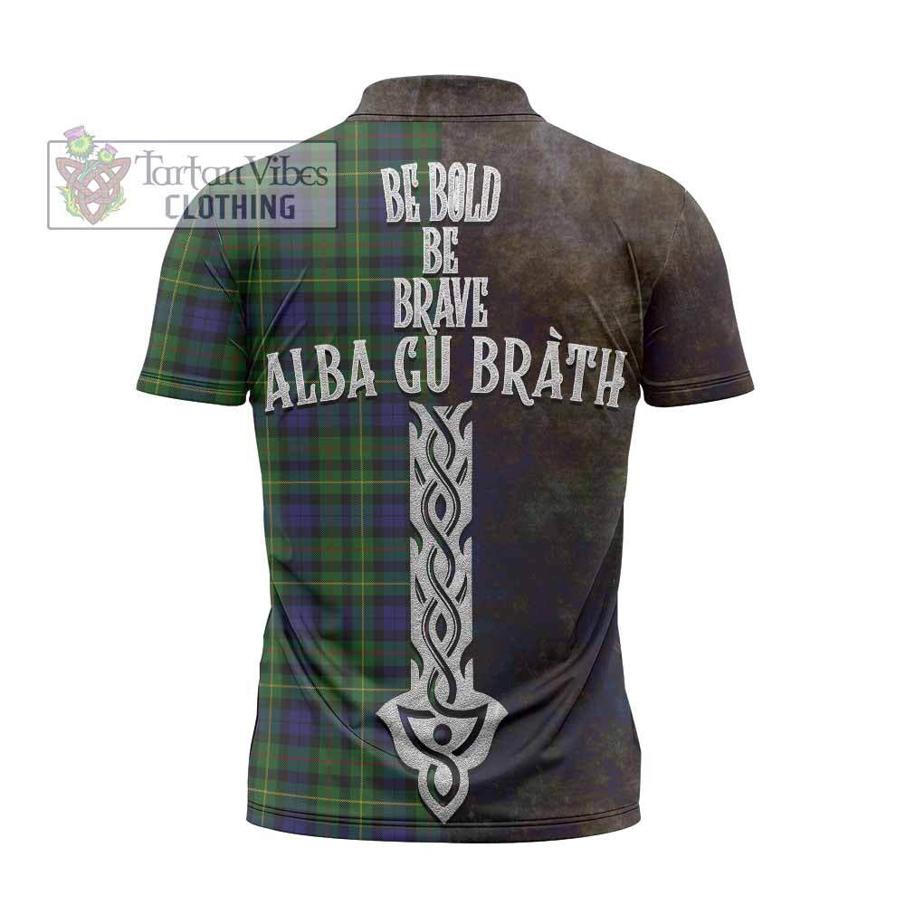 Tartan Vibes Clothing Rollo Tartan Family Crest Zipper Polo Shirt Alba Gu Brath Be Brave Lion Ancient Style
