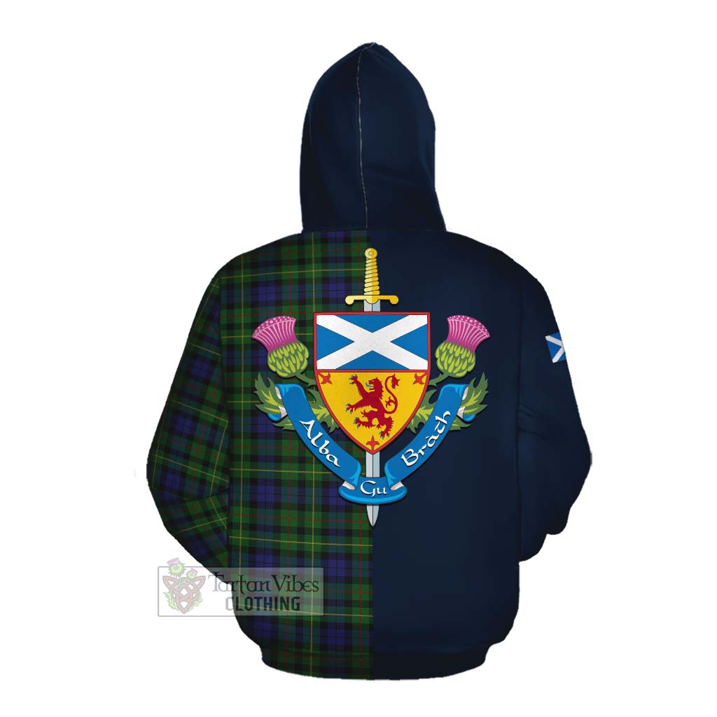 Rollo Tartan Cotton Hoodie Alba with Scottish Lion Royal Arm Half Style Pullover Hoodie - Tartan Vibes Clothing