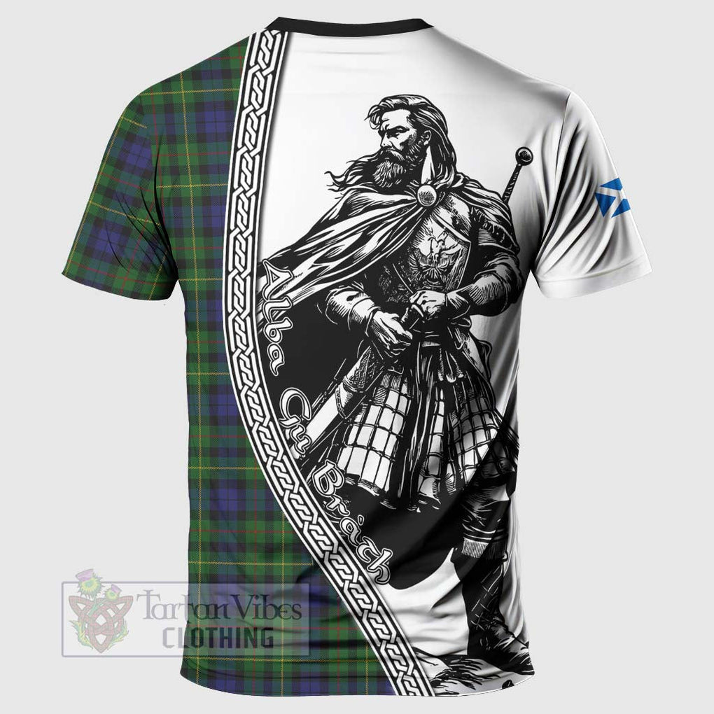 Tartan Vibes Clothing Rollo Tartan Clan Crest T-Shirt with Highlander Warrior Celtic Style