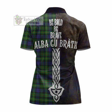 Rollo Tartan Family Crest Women's Polo Shirt Alba Gu Brath Be Brave Lion Ancient Style