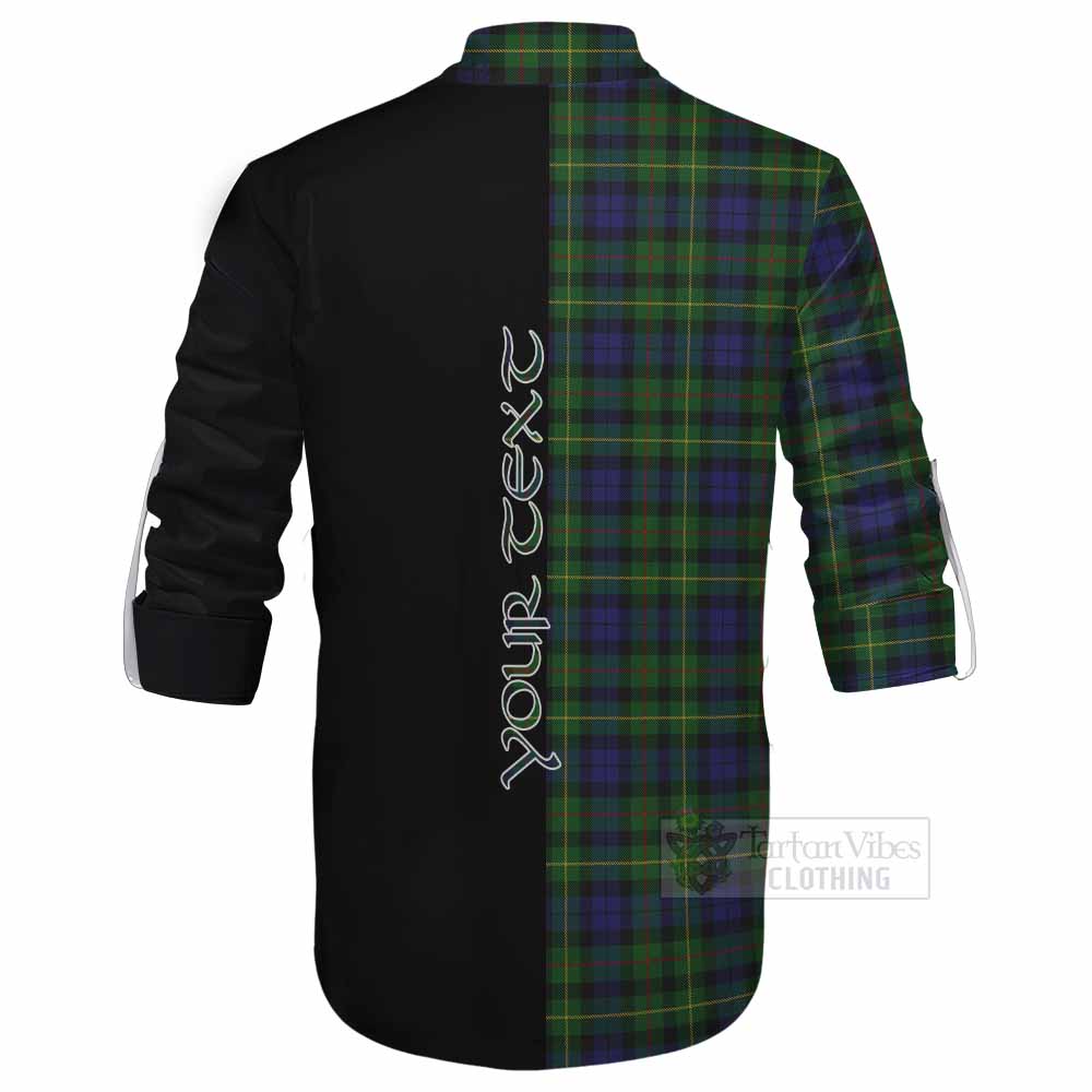 Tartan Vibes Clothing Rollo Tartan Ghillie Kilt Shirt with Family Crest and Half Of Me Style