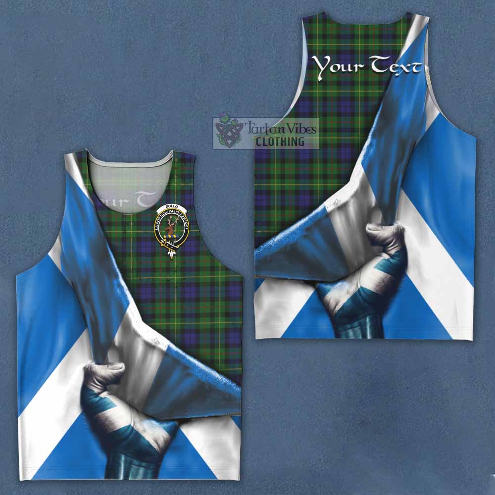 Tartan Vibes Clothing Rollo Tartan Men's Tank Top with Family Crest Scotland Patriotic Style