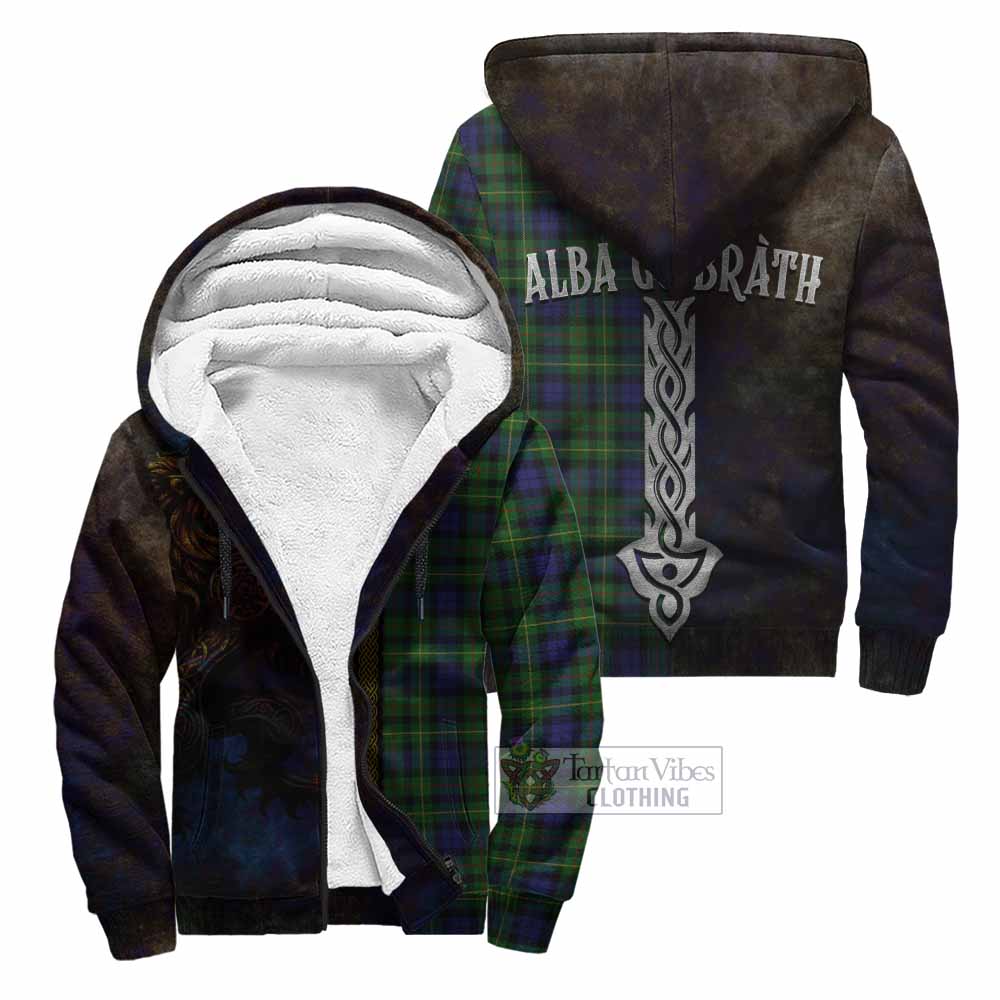Tartan Vibes Clothing Rollo Tartan Family Crest Sherpa Hoodie Alba Gu Brath Be Brave Lion Ancient Style